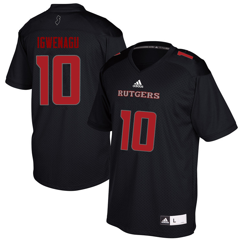 Men #10 Zukudo Igwenagu Rutgers Scarlet Knights College Football Jerseys Sale-Black - Click Image to Close